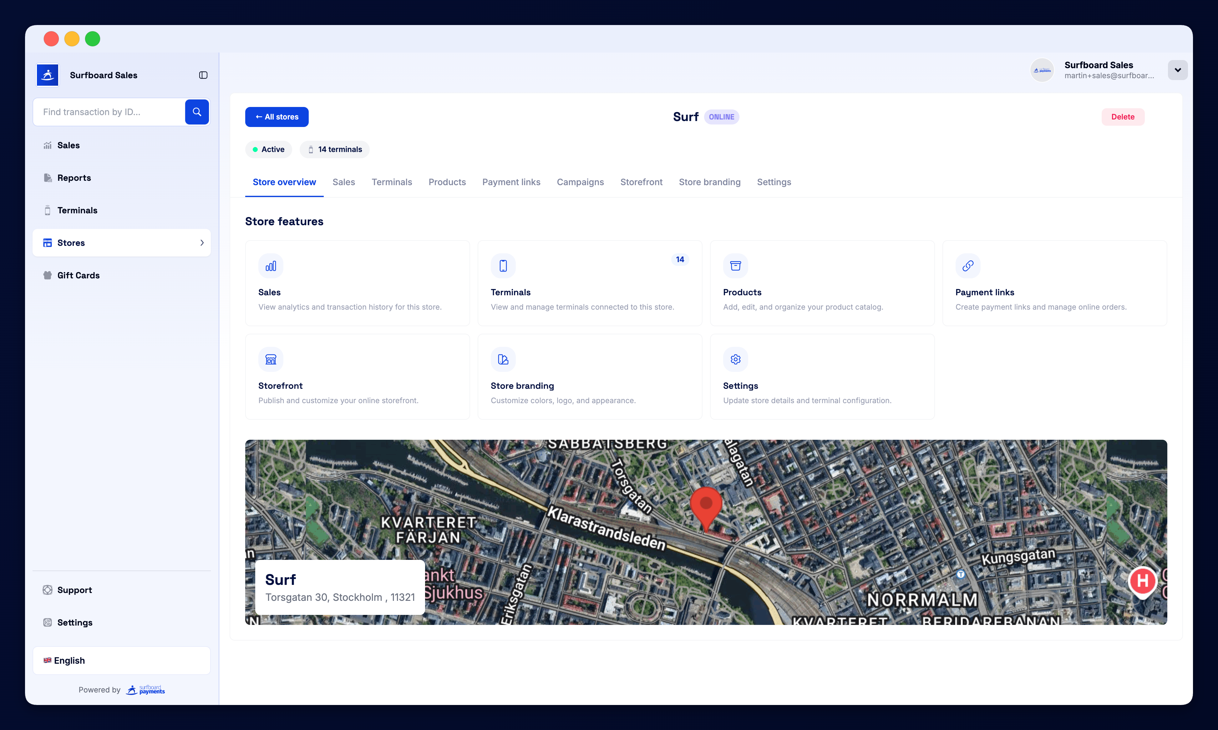Surfboard Sales Dashboard