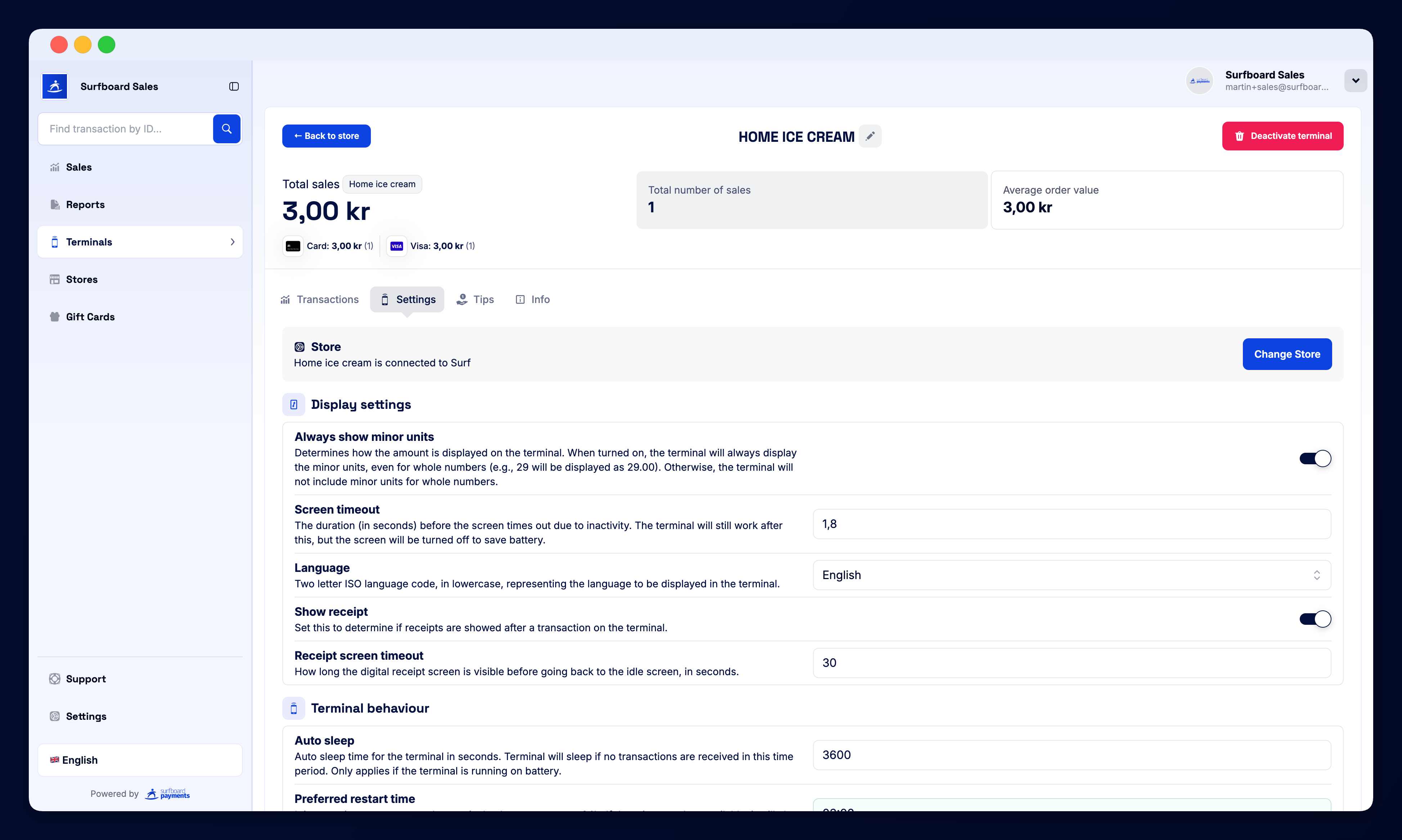 Surfboard Sales Dashboard